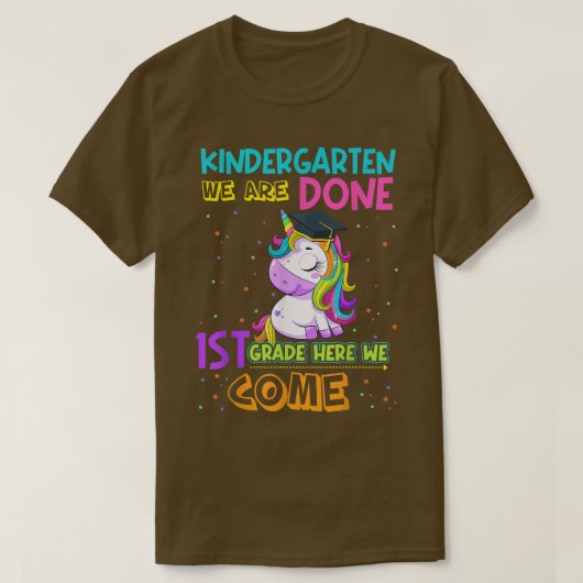 Cute Unicorn Kindergarten Graduate Graduation Magi Tシャツ (デザイン正面)