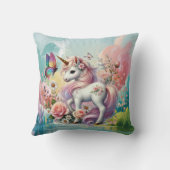 Cute unicorn lovers add name クッション (裏面)