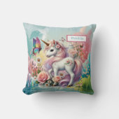 Cute unicorn lovers add name クッション (正面)