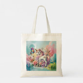 Cute unicorn lovers add name トートバッグ (裏面)