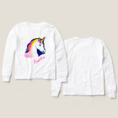 Cute Unicorn Magical Stars Drawing Name Girly  (デザイン 正面＆背面)