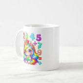 Cute Unicorn Numbers Maths Mug for Kids コーヒーマグカップ (正面左)