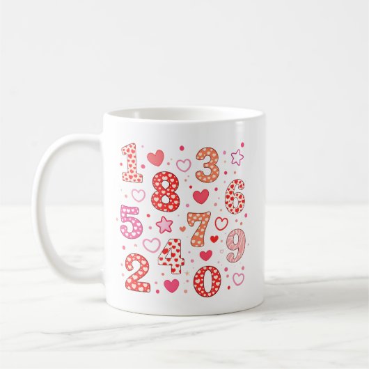 Cute Unicorn Numbers Maths Mug for Kids コーヒーマグカップ (左)