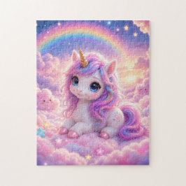 Cute Unicorn on a Cotton Candy Cloud Jigsaw Puzzle ジグソーパズル