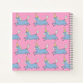 Cute Unicorn Pattern Pink Girly Personalised ノートブック (裏面)