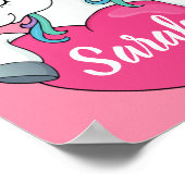 Cute Unicorn Personalized Name  ポスター (角)