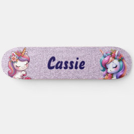 Cute Unicorn Pink Glitter Personalize スケートボード