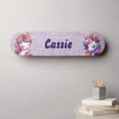 Cute Unicorn Pink Glitter Personalize スケートボード