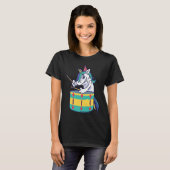Cute Unicorn Playing Snare Percussion Snare Drumme Tシャツ (正面フル)