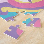 Cute Unicorn Polka Dot Personalized Kids ジグソーパズル (側面)