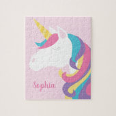 Cute Unicorn Polka Dot Personalized Kids ジグソーパズル (縦)