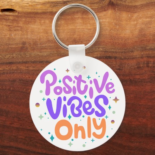 Cute Unicorn & Positive Vibes Only Keychain キーホルダー (裏面)