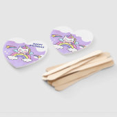 Cute Unicorn Rainbow Birthday Invitation  ハンドファン (組立なし)