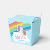 Cute Unicorn Rainbow Birthday Party  フェイバーボックス (正面サイド)
