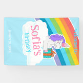 Cute Unicorn Rainbow Birthday Welcome Banner 横断幕 (横)