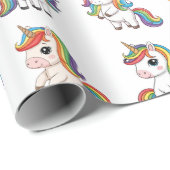 Cute Unicorn Rainbow Birthday Wrap ラッピングペーパー (ロールコーナー)