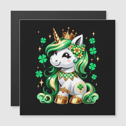 Cute Unicorn Shamrock St Patricks Day  (正面/裏面)
