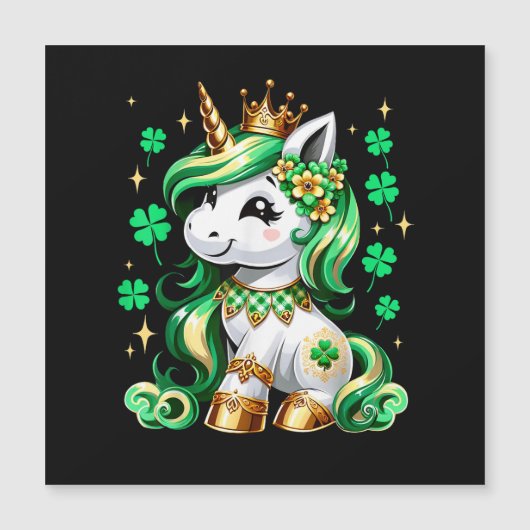 Cute Unicorn Shamrock St Patricks Day  (正面)