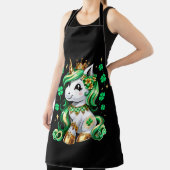 Cute Unicorn Shamrock St Patricks Day エプロン (インサイチュ)