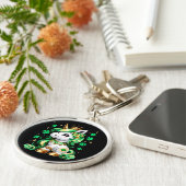 Cute Unicorn Shamrock St Patricks Day  キーホルダー (側面)