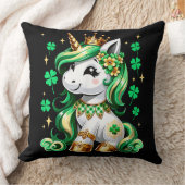 Cute Unicorn Shamrock St Patricks Day クッション (ブランケット)