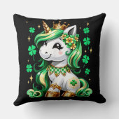 Cute Unicorn Shamrock St Patricks Day クッション (裏面)