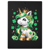 Cute Unicorn Shamrock St Patricks Day  クリップボード (裏面)