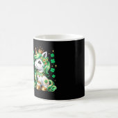 Cute Unicorn Shamrock St Patricks Day コーヒーマグカップ (正面右)