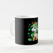 Cute Unicorn Shamrock St Patricks Day コーヒーマグカップ (正面左)