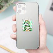 Cute Unicorn Shamrock St Patricks Day シール (スマートフォン)