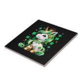 Cute Unicorn Shamrock St Patricks Day  タイル (側面)