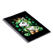 Cute Unicorn Shamrock St Patricks Day  ノートブック (右側)