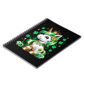 Cute Unicorn Shamrock St Patricks Day  ノートブック (左側)