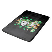 Cute Unicorn Shamrock St Patricks Day バスマット (アングル)