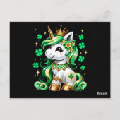 Cute Unicorn Shamrock St Patricks Day  ポストカード (裏面)