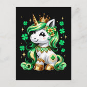 Cute Unicorn Shamrock St Patricks Day  ポストカード (正面)