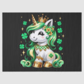 Cute Unicorn Shamrock St Patricks Day 薄葉紙 (正面)