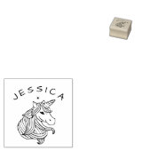 Cute Unicorn Signature Custom School Books ラバースタンプ (押印)