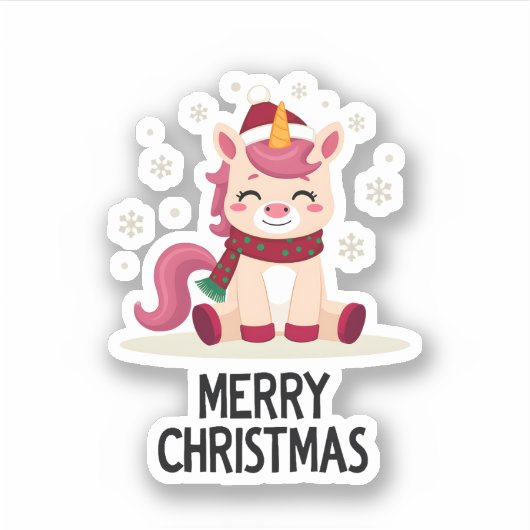 Cute Unicorn Starry Night (4) シール (正面)