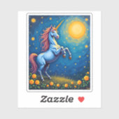 Cute Unicorn Starry Night (4) シール (シート)