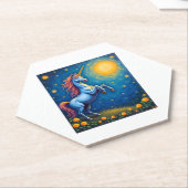 Cute Unicorn Starry Night (4) ペーパーコースター (アングル)
