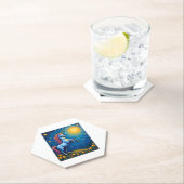 Cute Unicorn Starry Night (4) ペーパーコースター (インサイチュ)