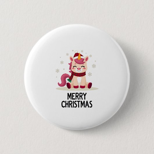 Cute Unicorn Starry Night (4) 缶バッジ (正面)