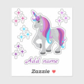 Cute Unicorn & Stars シール (シート)
