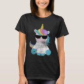 Cute Unicorn Sunglasses Unicorns Magical Creature  Tシャツ (正面)