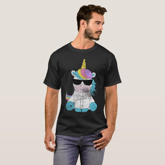 Cute Unicorn Sunglasses Unicorns Magical Creature  Tシャツ (正面フル)