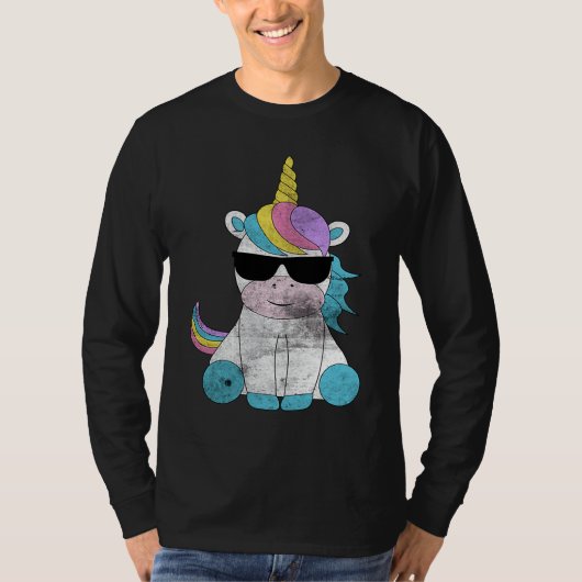 Cute Unicorn Sunglasses Unicorns Magical Creature  Tシャツ (正面)