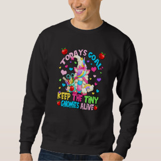 Cute Unicorn Teacher Gnome Mom Quote For Women  Te スウェットシャツ