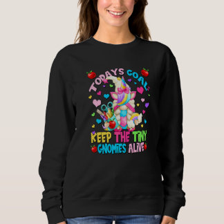 Cute Unicorn Teacher Gnome Mom Quote For Women  Te スウェットシャツ