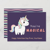 Cute Unicorn Valentine Pun Card – You’re Magical シーズンポストカード (正面/裏面)